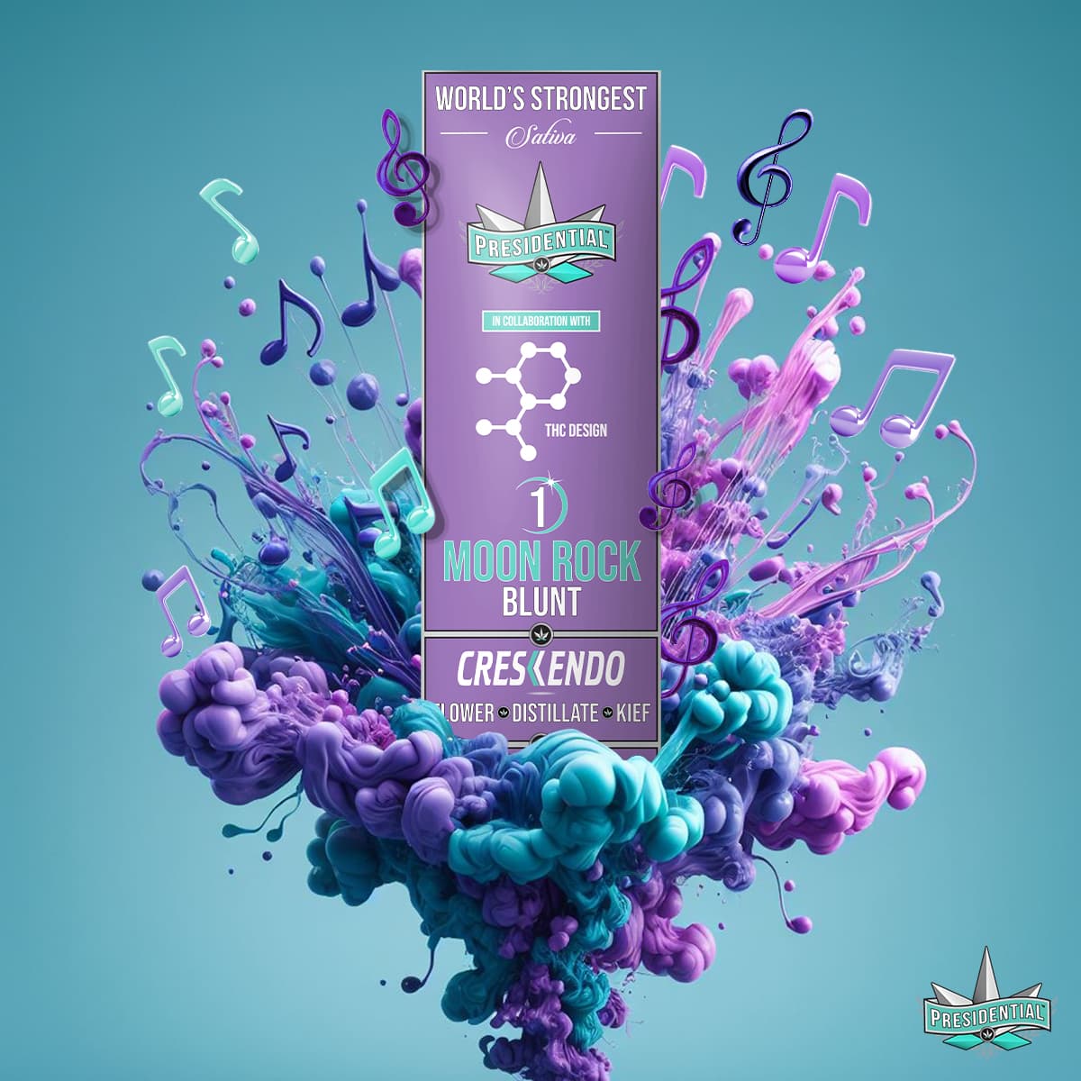 Crescendo Presidential blunt product graphic