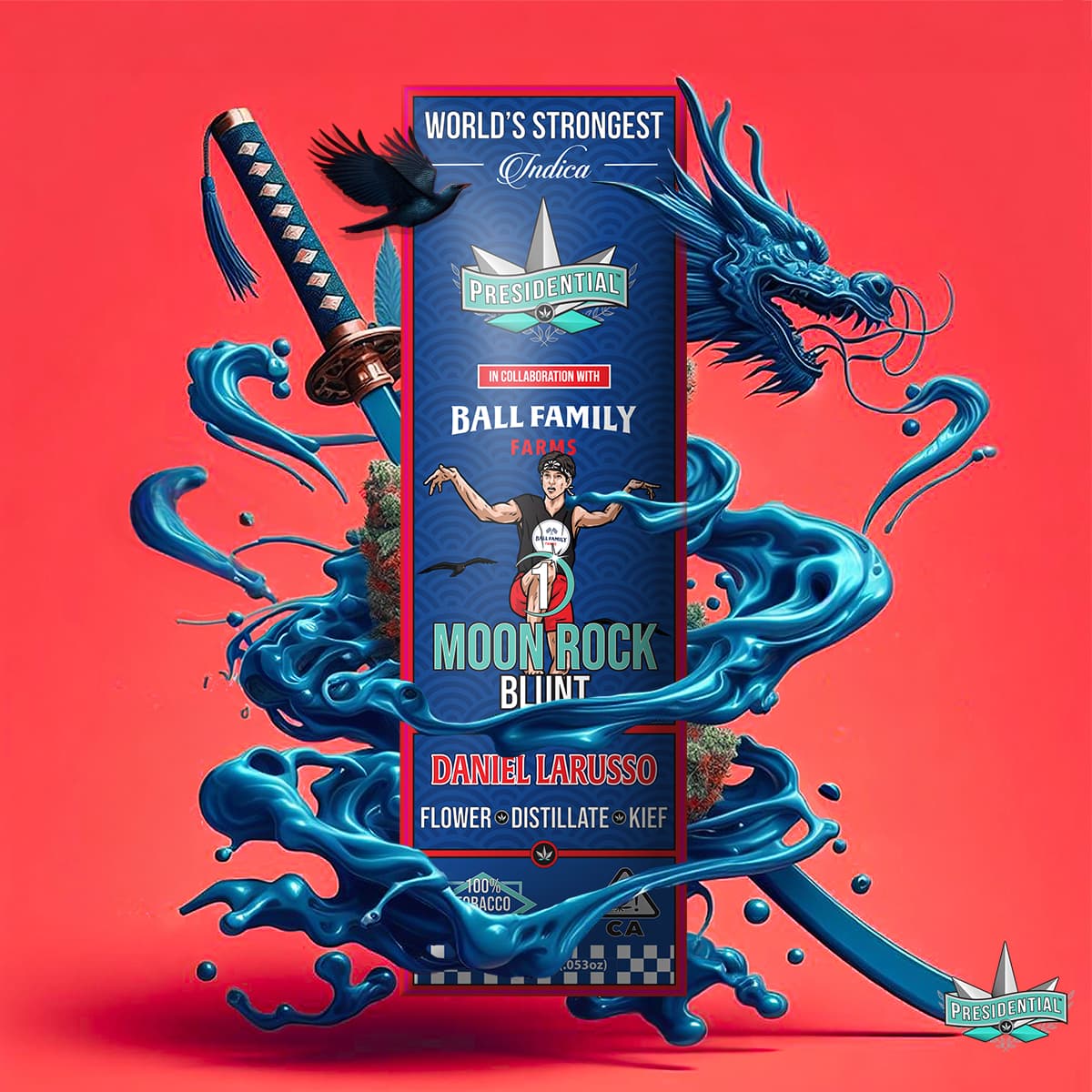 Daniel LaRusso Presidential blunt product graphic