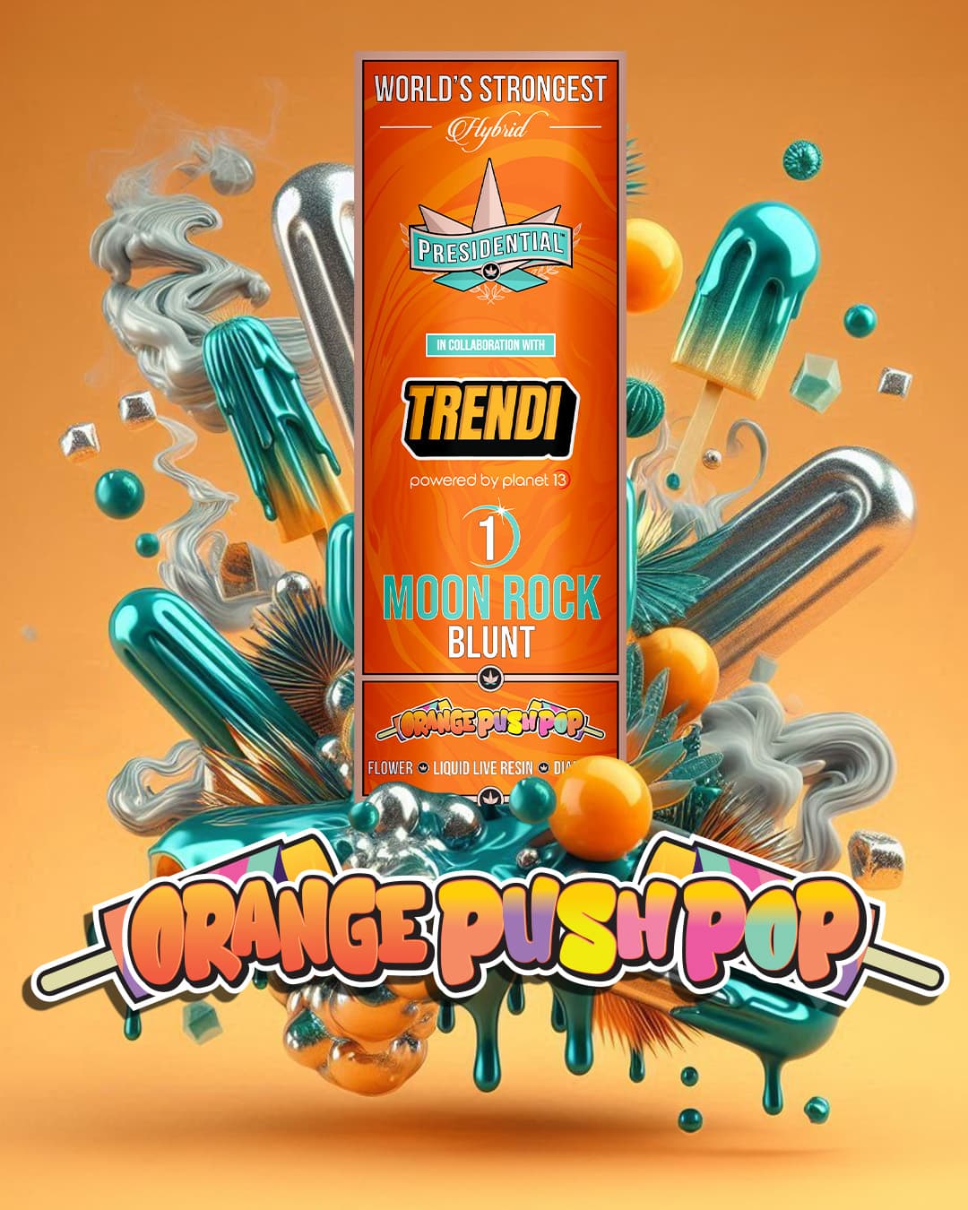 Orange Push Pop Presidential blunt product graphic