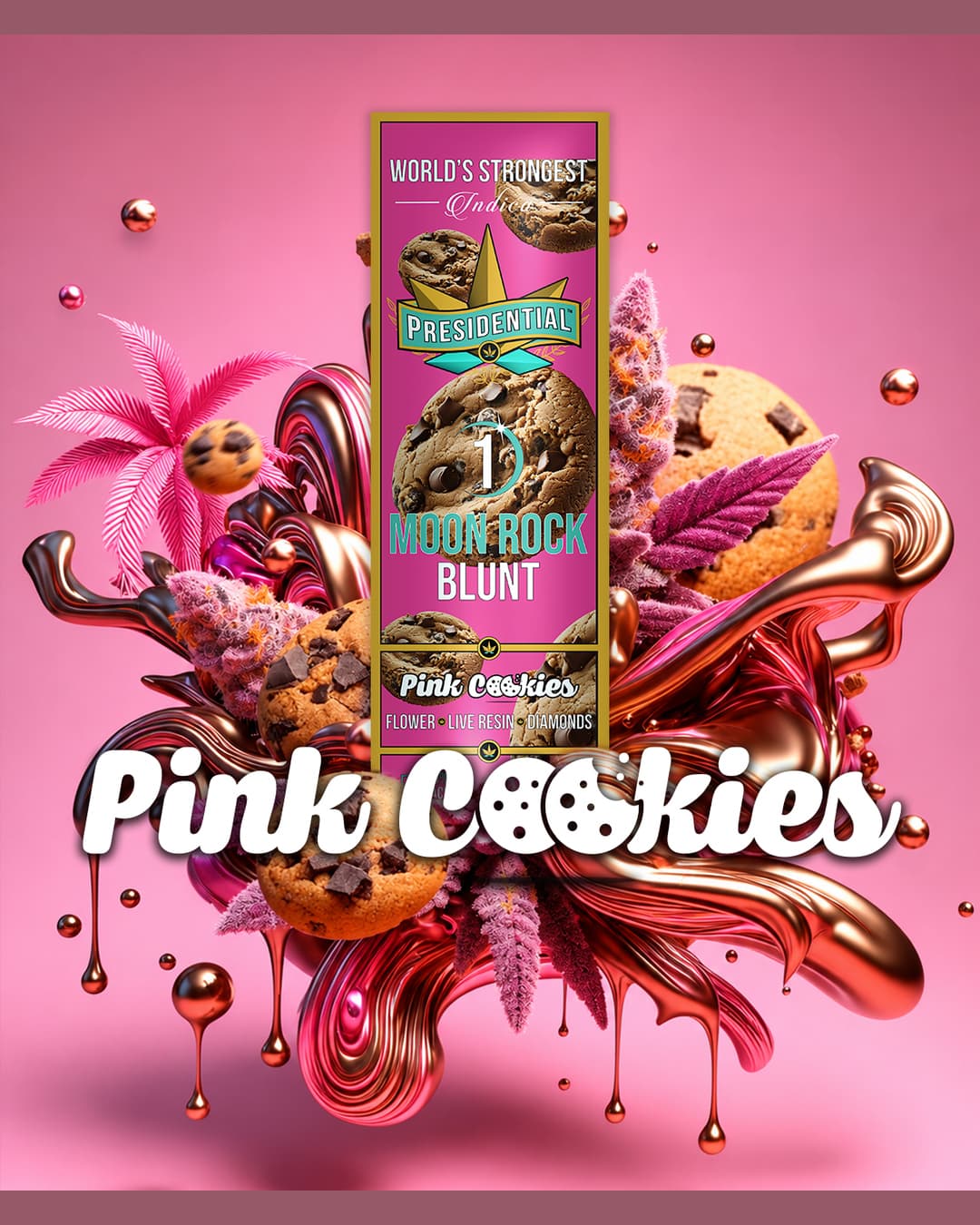 Pink Cookies Presidential blunt product graphic
