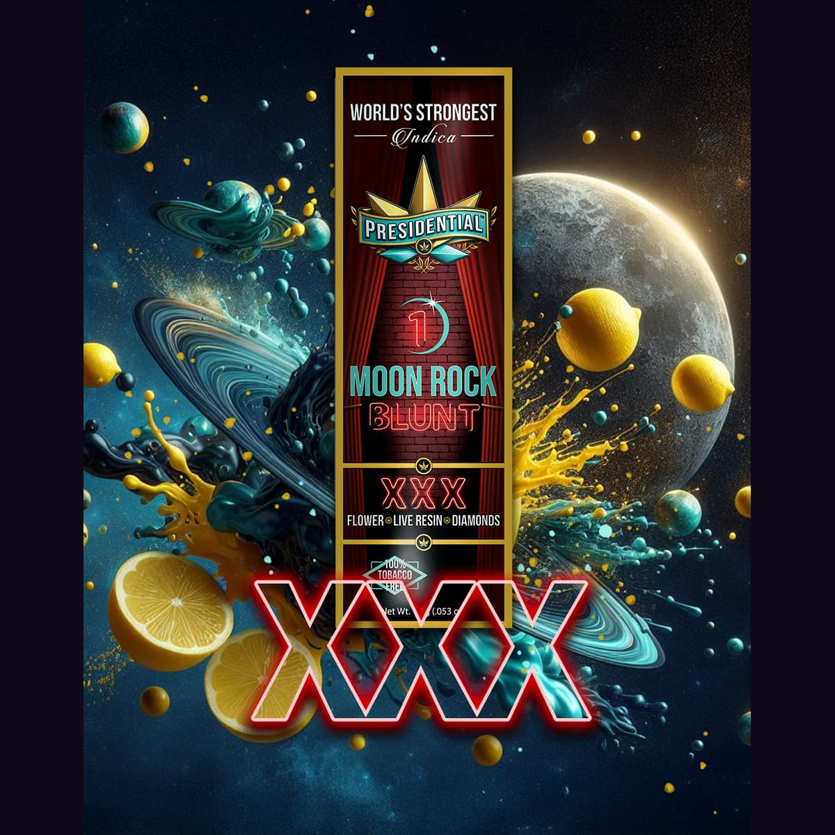 XXX Presidential blunt product graphic