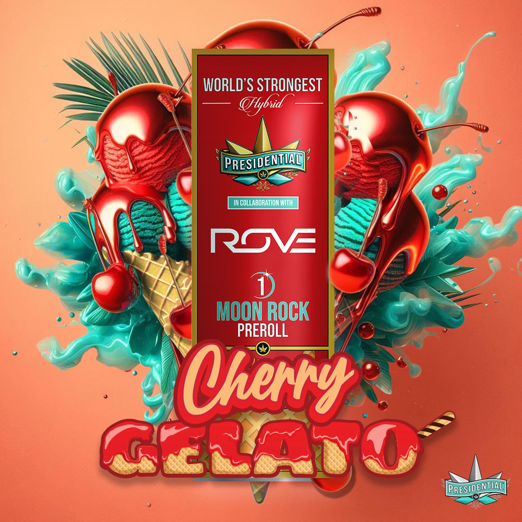 Cherry Gelato Presidential Moon Rock Pre-roll package artwork